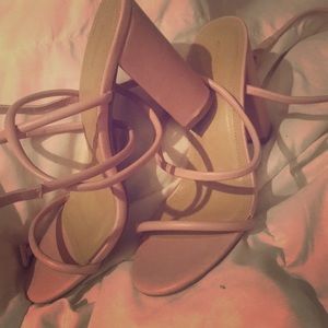 Size 9 nude pink strappy heels
